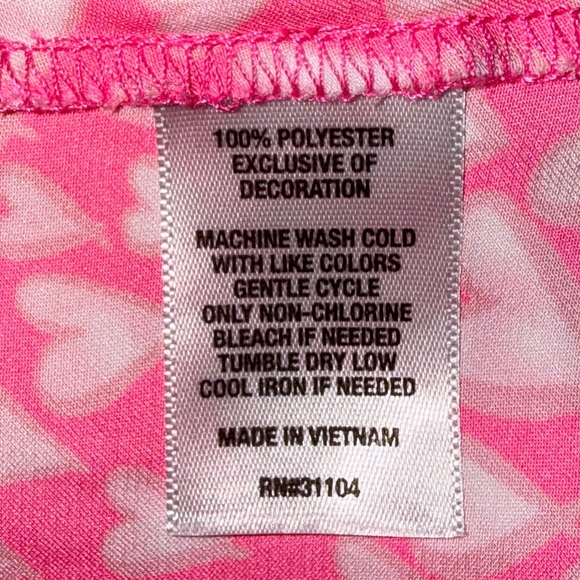 💕Crown & Ivy Pink Hearts Print Boho Tassel V-Neck Blouse Large EUC Lightweight🩷 - Picture 11 of 12